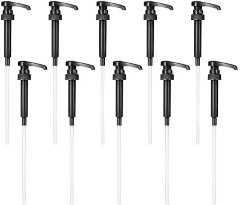 CENPEK Coffee Syrup Pump, Pack of 5 Pump Dispenser, Fits Most 750ml Syrup Bottles Reusable Leakproof Pump for Coffee Syrup for Home Kitchen Coffee Bars Black