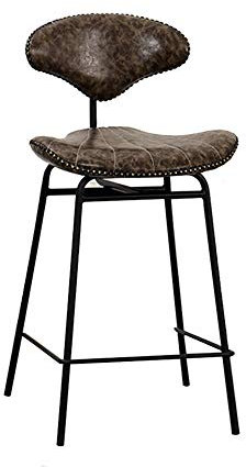 WolFum Vintage-Barhocker, Barstuhl, Restaurant-Hocker, Lounge-Sessel aus Eisen, gebogenes Kissen, kreative Rückenlehne, 75 cm hoch, geeignet für 110 cm Bar, 2 Farben (Farbe: Ölfarbe). Das Neue