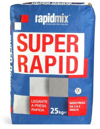 Rapidmix Super Rapid Cemento Rapido Malta Cementizia Premiscelata Indurimento Ultrarapido Confezione 25kg