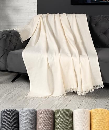 pamuq Sofadecke 170x230 cm, beige - Tagesdecke Decke für Sofa Überwurfdecke Couchdecke Wohndecke Couch-Überwurf Blanket