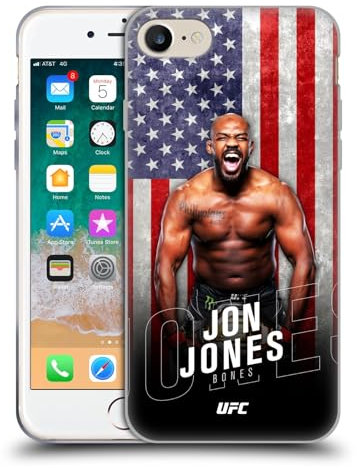 Head Case Designs Offizielle UFC Flagge Der US Jon Jones Soft Gel Handyhülle Hülle kompatibel mit Apple iPhone 7/8 / SE 2020 & 2022