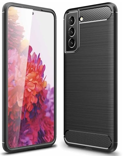 CoolGadget Premium Carbon Handyhülle TPU für Samsung Galaxy S22, stoßfest, Kratzfest, rutschfest, Anti-Fingerprint, schwarz