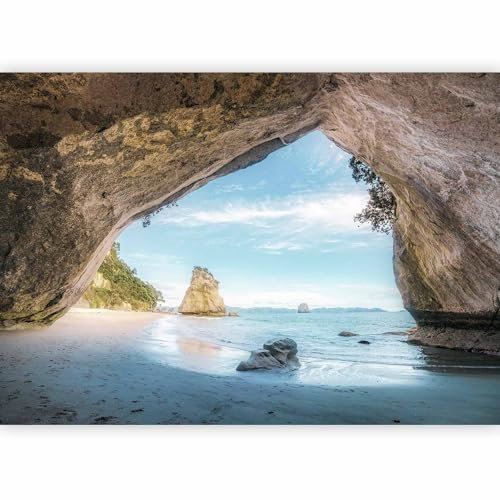 murando Fotomurales Paisaje 500x350 cm XXL Papel pintado tejido no tejido Decoración de Pared decorativos Murales moderna de Diseno Fotográfico Cueva Mar Playa Naturaleza c-B-0668-a-a