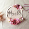 Fiocco nascita bimba, idea regalo personalizzato nascita bimbo, decorazione in legno artigianale con fiori per cameretta, regalo neonata battesimo, fuoriporta e regalo nascita, battesimo e comunione
