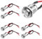 6 Pcs Pulsador de Metal Resistente al Agua,Interruptor de Botón de Enganche Autoblocante Pulsador Momentáneo de Acero Inoxidable de 12mm 2A 12V/24V/125V/250V(Cabeza Alta)