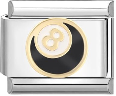8-Ball Italian Charm - compatable with all 9mm Classic Italian Style Charm bracelets,DIY jewelry Gift for Women Girls