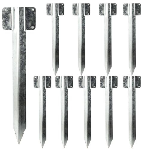 10 Pack 13.8 inches Railway Sleepers Brackets Sleeper Stakes for Galvanised Steel Post Brackets Garden Timber Planter Garden Beds