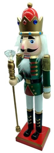 Acan Tradineur - Figura de Soldado Cascanueces Navideño - Fabricado en Madera - Incluye Palanca para Abrir el Cascanueces - Artículo para decoración navideña - 38 x 10 x 8 cm - Modelo Aleatorio