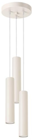 SOLLUX lighting Hängelampe Pendelleuchte Hängeleuchte Deckenlampe Lampe Decke Stahl 3 Flammig 19,5 x 19,5 x 108 cm Beige Lagos