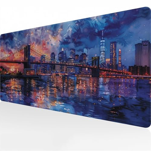 Tapis de Souris de Jeu Grand Pont Paysager Tapis de Souris XXL 1200x600x3 mm Tapis de Bureau Lavable avec Base en Caoutchouc antidérapante pour Gamer Personnel de Bureau