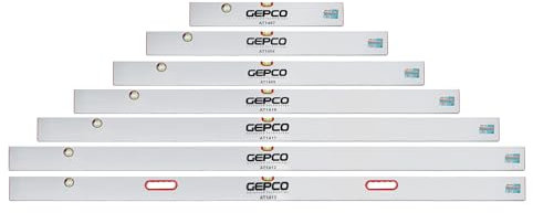 GEPCO 2m Richtlatte Aluminium Putzlatte 2 Libellen Wasserwaage 200 cm mit Handgriffe