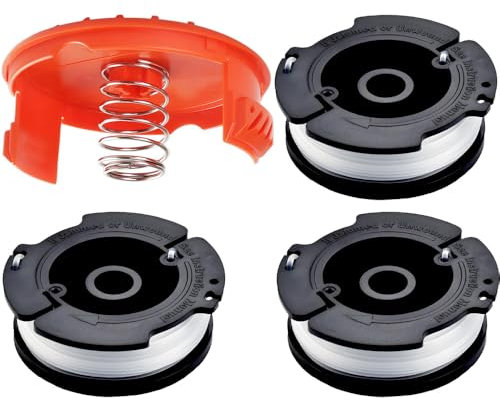 Compatible avec Black & Decker Grass Trimmer Remplacez AF-100 ST5530-GB GLC3630L20-GB STC1820PC-GB BESTA530-GB BESTA525-GB(1 Capuchons de bobine+3 Bobine+1 ressort)