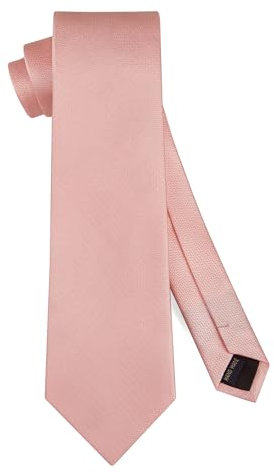 HISDERN Cravate Homme Rose Pâle Solide Couleur Classique Cravates pour Hommes Formelle Unie pour Mariage d'Affaires 8.5cm
