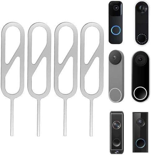 4-Pack Doorbell Key Tool - Doorbell Opening Pin Tool - Release Removal Pin Security Key Replacement Tool for Arlo, Tapo, Ring Doorbells - Compatible with Arlo, Video Doorbells