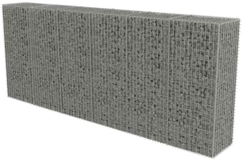Refined Gabionen Wand mit Deckel Steingabionen Gabione Steinkorb Gabionenwand mit Abdeckung Verzinkter Stahl 300×50×150 cm