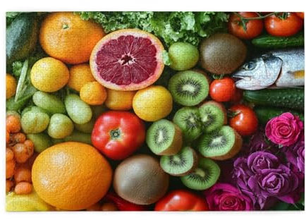 Puzzle Küche Puzzle 1000 Teile, Holzpuzzle Erwachsene Obst 75x50cm Jigsaw Groß, Geschicklichkeitsspiel für die Ganze Familie Erholung und Entspannung, DIY Jigsaw Geschenke für Home Decor p-1565