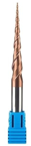 2-schneidiger konischer Kugelkopf-Spiralfräser, HRC55-Titanbeschichtung, Holz-/Metallgravurfräser, 2D- und 3D-Hartmetall-CNC-Fräser(R1*60 * 8 * 100)