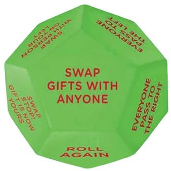 Gift Exchange Party Dice - Group Swap Game For Holiday Gatherings | Fun Christmas Activity With Easy Play Instructions & Interactive Dice Challenge For Adults Teens Kids Friends Coworkers Family And T