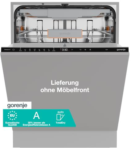Gorenje GV6G63A60H Einbau-Geschirrspüler/Vollintegriert/ 60 Breite/ 16 Maßgedecke/ 7 Programme/Europäische Qualität/TotalDry/BottleWash/Intensive Reinigungszone/FlexUse/ 20% besser als EEK A