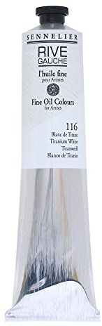 Sennelier Rive Gauche Fine Oil Color for Artists, 40ml Tube, Titanium White 116
