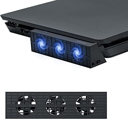 Mcbazel Intelligenter Externer Automatischer Temperatur Regler 3 Lüfter Kühlventilator für die PS4 Slim Konsole, Nicht für PS4, PS4 Pro