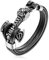 HAQUIL Viking Bracelet for Men - Viking Mjolnir Thor's Hammer Pendant - Black PU Leather