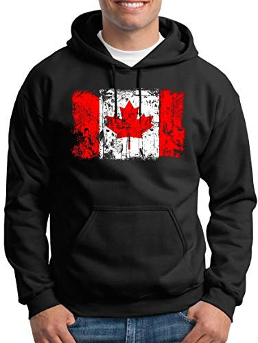 TShirt-People Kanada Vintage Flagge Fahne Kapuzenpullover Herren XL Schwarz