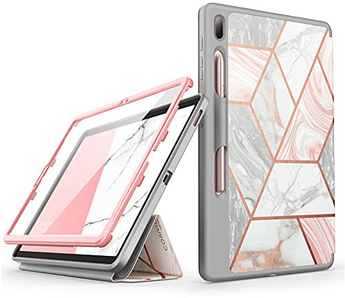 i-Blason Cosmo Case for Samsung Galaxy Tab S7 FE 12.4 2021 Release Case, Full-Body Trifold with Built-in Screen Protector Protective Smart Cover with Auto Sleep/Wake & Pencil Holder (Marble)