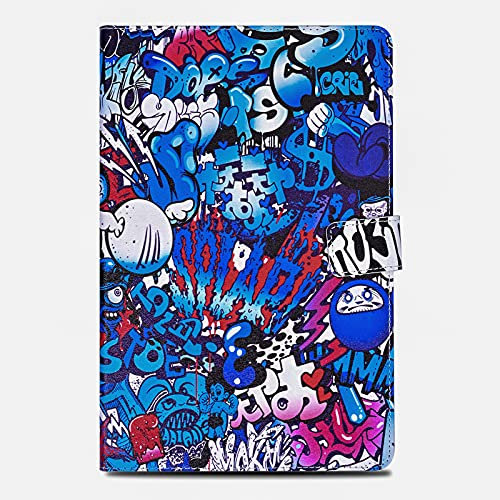 Rostsant iPad 9.7 Zoll 2017/2018 Hülle, iPad Air 2/iPad Air 1 PU Leder Case Folio Buchstil Etui Brieftasche Tasche Schutzhülle für iPad 5 Generation/iPad 6 Generation/iPad Air/iPad Air 2 Graffiti