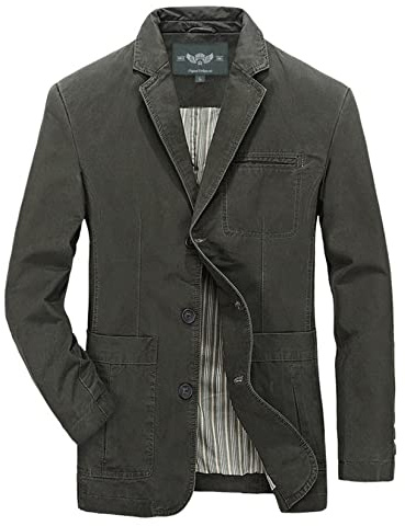 UNeedVog Mens Suit Jacket Casual Daily Business Slim Fit Cotton Long Sleeve Single Breasted Blazers