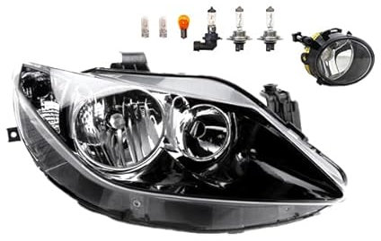 Johns, Scheinwerfer Halogen Front passend für Seat Ibiza 6J 03/2008-02/12 H7 H7 Rechts + Nebelscheinwerfer + Leuchtmittel
