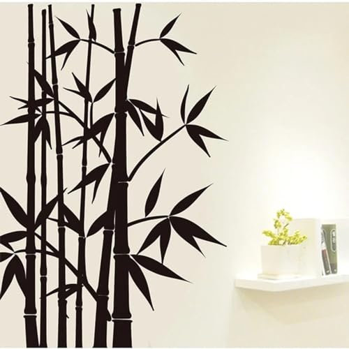 MIXUEXUNLU Autocollant Mural feuille de bambou plante, décoration de salon chambre à coucher, autocollant Mural d'art Mural amovible, décalcomanie d'art Mural décoratif