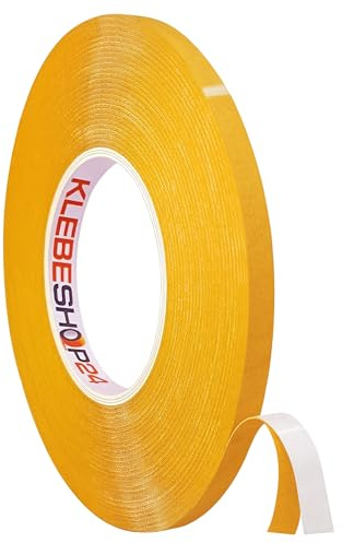 KLEBESHOP24 PVC-Klebeband doppelseitig weiß 6 mm x 50 m | stark klebend, reißfest, robust & strapazierfähig