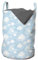 ABAKUHAUS Blauer Himmel Wäschesack 2er Pack, Rhythmische Wolken Grafik, Wäschekorb mit Griffen und Kordelzugverschluss, Zweierpack 33cm x 50cm, Baby-Blau und Weiß