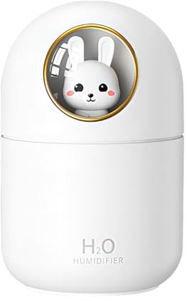 Cute Cat Humidifier - Small Personal Cool Mist Humidifier for Bedroom, Living Room, Office - 2 Spray Modes, Night Light