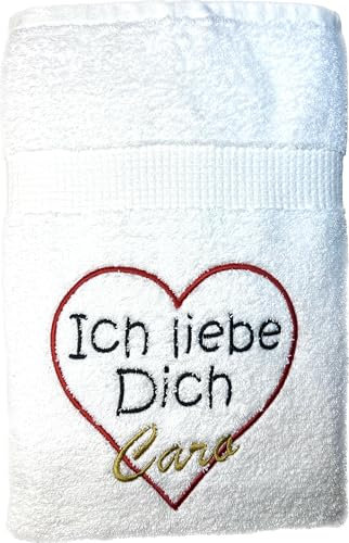 Ich liebe Dich Handtuch mit Name, Handtuch, Wellness, Duschtuch, Valentin, Liebe