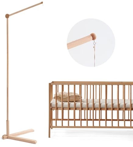 Promise Babe Baby Mobile Support Bois Lit Bébé Mobile Support Table à langer Baby Boîte à musique Mobile Bébé pour Lit Parc DIY Rotatif Fond Fixe