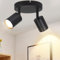 ZMH Deckenstrahler 2 Flammig Deckenleuchte Schwarz: Deckenlampe Spots Strahler Flurlampe GU10 Schwenkbar 350° Deckenspots Modern rund Wandstrahler für Wohnzimmer Schlafzimmer Küche (Ohne Leuchtmittel)