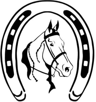 Adesivi for auto personalizzati creativi ferri di cavallo testa di cavallo decorazione auto e protezione solare PVC, 20 * 19cm(Black,15CM)