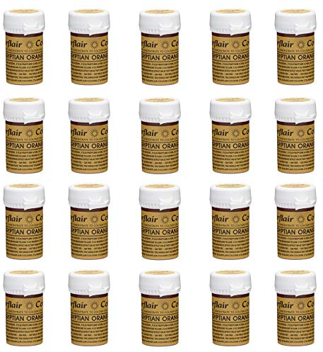 Sugarflair Spectral Egyptian Orange Food Colouring Paste, Highly Concentrated for Use with Sugar Pastes, Buttercream, Royal Icing or Cake Mix, Vibrant Colour Dye - 25g (Pack of 20)