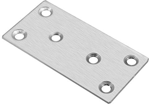 sourcing map Repair Plate, 80mmx40mm, Flat Fixing Mending Corner Brace Bracket Connector, Pack of 1