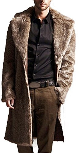 Trench Homme Fausse Fourrure Hiver,Overdose Mode Parka Manteau Long Col Large Faux Fur Coat Solde Outwear