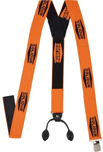 Orange Hosenträger für Arbeitshose mit Knöpfen und Klammern, Orange, Einheitsgröße
