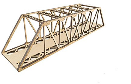 War World Scenics Einspurige Hoch-Detail Balkenbrücke 450mm - Spur 00/H0 MDF Modellbahn Modellbau Landschaft Gelände