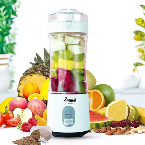 SMUVE | USB Portable Blender and Food Processor | 13oz | Rechargeable Battery | Blending Shakes and Smoothies | Handheld Fruit and Veg Mixer | Office | Outdoors | Gym - Perfect Travel Partner (White)