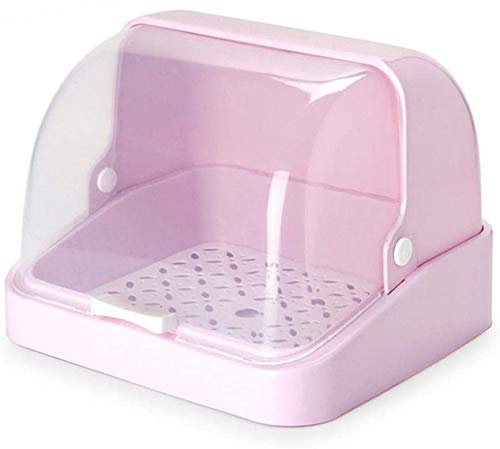 Flyinghedwig scolapiatti per biberon da Latte, Multifunzionale, Portatile, Contenitore per biberon da Allattamento con Coperchio Antipolvere, per la casa e la Cucina (Rosa)