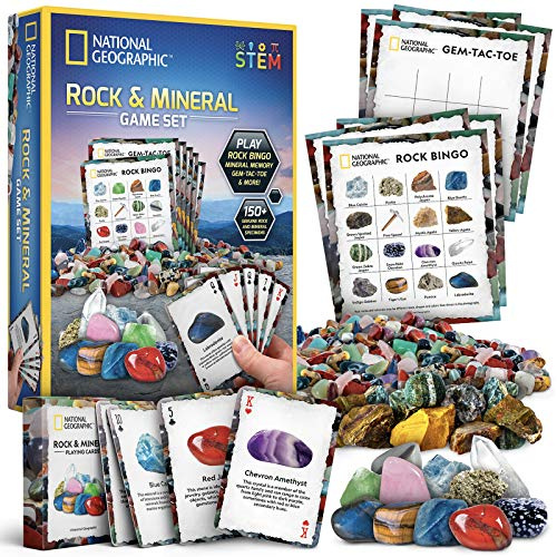 National Geographic Rock Bingo and Gemstone Trivia Game for Kids