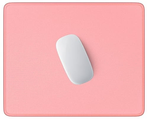 Hsurbtra Tapis de souris carré texturé de qualité supérieure - 25.4 x 21.4 cm - Bord cousu - Imperméable - Antidérapant - En caoutchouc - Joli tapis de souris pour bureau, femme, enfant - Or rose