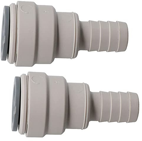 AB Tools 2pk 15mm Push Fit Pipe to 1/2 Hose Tail Barb Adapter Fitting John Guest Speedfit