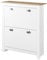 HOMCOM Armoire à Chaussures, 2 Portes abattantes, 2 Compartiments, poignées coquilles métal, Blanc chêne